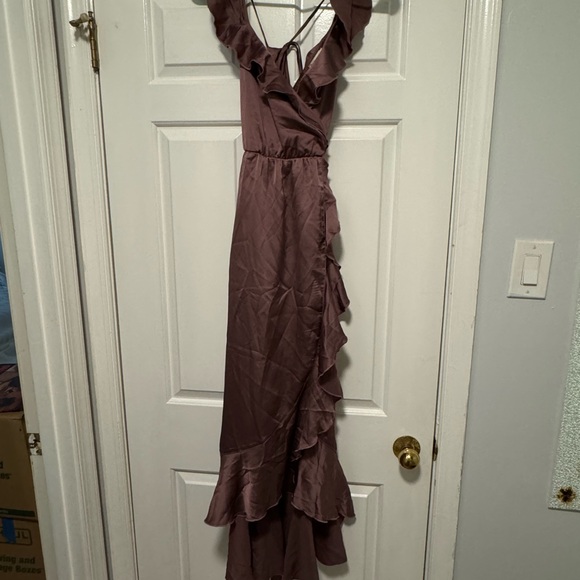 Show Me Your Mumu Samantha Ruffle Dress in Dusty Plum Size Small - Picture 4 of 7